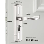 Sesiz İç Kapı Kilidi - 280 Siyah Ayarlanabilir Set, 30-50mm Kapı, Anahtarlı - 2