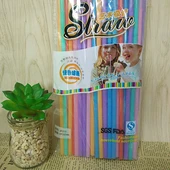 Şeffaf Plastik Pipet Kaşık Çatal Seti - 23cm Kalın Dirsek 90 Adet - 3