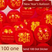 Yeni Yıl Balonları Dekorasyon Seti - Kalınlaştırılmış 100 Adet Balon ve 100 Yapışkan Nokta - 1