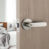 Küresel Kapı Kilidi - Altın Tel Çizimi + 3 Altın Hinge + Kapı Emici - 35-50mm Kapı Kalınlığı - 5