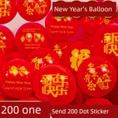 Yeni Yıl Balonları Dekorasyon Seti - Kalınlaştırılmış 200 Adet Balon ve 200 Yapışkan Nokta - 1