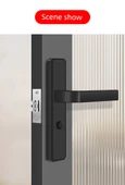 Evrensel Alüminyum Alaşımlı Banyo Kapı Kilidi - Siyah 110mm Delik Aralığı - Sadece Panel - 12