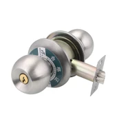 Paslanmaz Çelik Sferik Kapı Kilidi - Bakır Safra - 70mm Kilit Marjı - 35-50mm Kapı - Anahtarlı - 5