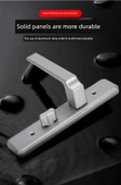 Evrensel Alüminyum Alaşımlı Banyo Kapı Kilidi - Siyah 110mm Delik Aralığı - Sadece Panel - 9