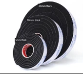 Tek Taraflı Siyah Köpük Sızdırmazlık Şeridi - 5mm Kalınlık 20mm Genişlik 2m Uzunluk - 8