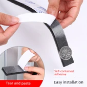 Tek Taraflı Siyah Köpük Sızdırmazlık Şeridi - 5mm Kalınlık 20mm Genişlik 2m Uzunluk - 4