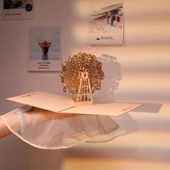 DIY Katlanabilir Doğum Günü Kartı - Altın Dönme Dolap thumbnail 1