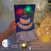 DIY Katlanabilir Doğum Günü Kartı - Çift Katmanlı Gül Pasta (Dijital Kart ile) - 4