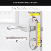 Paslanmaz Çelik Banyo Kapı Kilidi - 110 Paslanmaz Çelik - 40mm Vida - 7