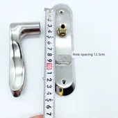 Paslanmaz Çelik Banyo Kapı Kilidi - Çukur Çinko Gümüş - 110 Delik Aralığı - 40mm Vida - 10