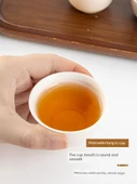Yüksek Sıcaklık Dayanıklı Tek Kullanımlık Kung Fu Çay Bardağı - 60ml Pirinç Kabuğu Bardak 1 Paket (50 Adet) - 6