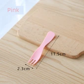 Tek Kullanımlık Plastik Dalgalı Çatal - Açık Pembe - 5 Adet - 1