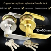 İç Kapı Kilit Seti - Altın Kilit + 60# Dilli - Anahtarlı thumbnail 2