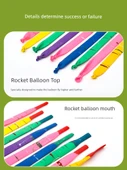Kalın Roket Balonlar - Beat Silindiri - 1 Paket - 6