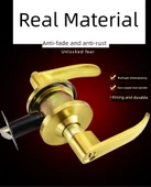 İç Kapı Kilit Seti - Altın Kilit + 60# Dilli - Anahtarlı thumbnail 7