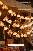 Çocuklar için LED Işık Zinciri - Limon Dilimleri, 10m, 80 Işık, Pille Çalışan, Yanıp Sönen - 7