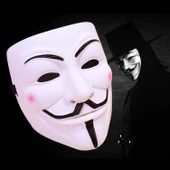 Cadılar Bayramı V for Vendetta Maskesi - Eyelinerlı Buzlu V/Açık Sarı - 9