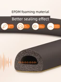 Ses Yalıtım Contası - 6 m Uzunluk - E Tipi - Siyah (9mm Genişlik * 4mm Kalınlık) - 4