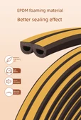 Ses Yalıtım Contası - 6 m Uzunluk - D Tipi - Beyaz (9mm Genişlik * 6mm Kalınlık) - 10