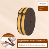 Ses Yalıtım Contası - 2 m Uzunluk - E Tipi - Kahverengi (9mm Genişlik * 4mm Kalınlık) - 1