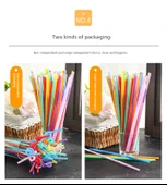 DIY Tek Kullanımlık İçecek Pipetleri - Renkli - 100 Adet - 11