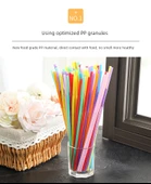 DIY Tek Kullanımlık İçecek Pipetleri - Renkli - 100 Adet - 7