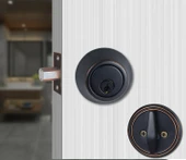 Gizli Kapı Kilidi - Kırmızı Bronz Kilit Silindiri - 35-50mm - Evrensel - Anahtarlı - 9