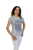Kadın Kısa Kol Baskılı Bluz BGL-ST04696 - 4