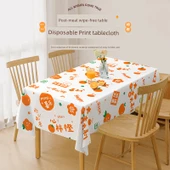 Persimmon Turuncu Tek Kullanımlık Masa Örtüsü - 100x160cm - 100 Yaprak - Eldivenli - 3