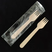 Ekolojik Tek Kullanımlık Ahşap Çatal Bıçak Seti - Tek Tek Sarılı 16cm Ahşap Bıçak (100 Adet) - 11