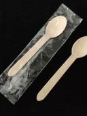 Ekolojik Tek Kullanımlık Ahşap Çatal Bıçak Seti - 9.5cm Ahşap Kürek (100 Toplu) - 4