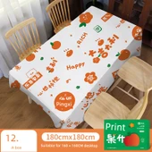 Persimmon Turuncu Tek Kullanımlık Masa Örtüsü - 180x180cm - 12 Yaprak - 1