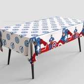 Tek Kullanımlık Su Geçirmez PE Masa Örtüsü - Kaptan Amerika - 180X135CM - 1
