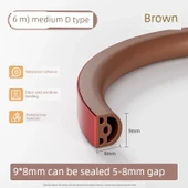 Kapı Altı Sızdırmazlık Şeridi - Orta D Tipi Silikon - 6 m (9*8mm) - Sessiz - Su Geçirmez - Yapışkanlı - 1