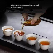 Tek Kullanımlık Pirinç Kabuğu Kung Fu Çay Fincanı - Krem Beyaz - 150 Adet thumbnail 4