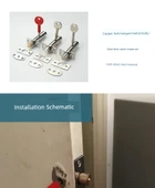 Kolay Kurulum Boru Kuyu Kilidi - Parlak Altın Bakır Kilit Dili thumbnail 9