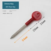 Kolay Kurulum Boru Kuyu Kilidi - Altı Kenarlı Kırmızı Saplı Anahtar (54mm Uzun)/1 - 1