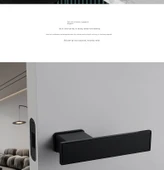 Modern Minimalist İç Kapı Kilidi - Gri Alaşım Yama, Hinge, Kapı Emici, 35-50mm, Anahtarlı - 11