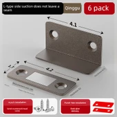 Paslanmaz Çelik Magnetik Kapı Kilidi - L Şeklinde Yeşil Antik 6 Paket - 35-50mm - 1