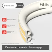 Kapı Altı Sızdırmazlık Şeridi - Beyaz - Küçük D - 6 Metre [9*6mm] thumbnail 1