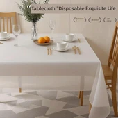 Kalın Tek Kullanımlık Masa Örtüsü - Beyaz - 100x160cm - Model 2 - 2