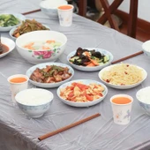 Kalın Tek Kullanımlık Masa Örtüsü - Ekstra Büyük - 2 Paket - 16 Adet - Beyaz - 2m x 2m - 3