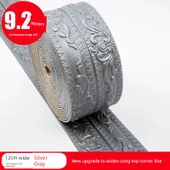 XPE Köpük 3D Duvar Trim Çizgisi - 9.2m Gümüş Gri Korna 12cm - 1