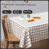 Tek Kullanımlık Su Geçirmez Masa Örtüsü - Siyah Beyaz Kare 1.2x2.0 Metre - 10 Adet - 2