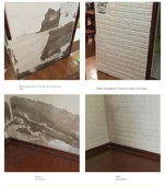 3D Tuğla Desenli Köpük Duvar Paneli - Şarap Kırmızı Şık 70cm x 77cm x 8mm - (Model 2) - 10