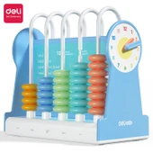 Deli Abaküs Saatli 5. Diş 10 Boncuk Mavi + Toplama Formül Tablosu - 5