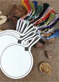 DIY Kağıt Yuvarlak Fan - 12 Kiraz Çiçeği Ayracı + 12 Şablon + - 12