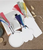 DIY Kağıt Yuvarlak Fan - 12 Kiraz Çiçeği Ayracı + 12 Şablon + - 11