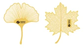 Pirinc Harfli Ayraç - Kestane (Çift Başlı Ginkgo (hediye kutusu)) - 9