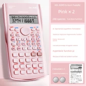 Bilimsel Hesap Makinesi - Pembe - 2'li Paket - Pil Dahil - 1